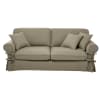 Sofá-cama de 3/4 lugares de algodão cor argila, colchão 6 cm